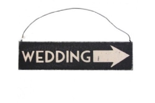 Cartel flecha wedding 18.5×4.7 cms.