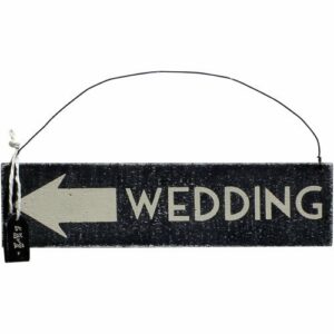 Cartel flecha wedding 18.5x4.7 cms.