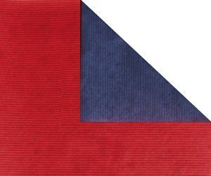 Bobina de papel de regalo, KRAFT, bicolor azul marino y rojo
