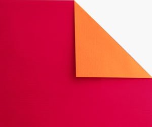 Bobina de papel de regalo, KRAFT, bicolor rojo y naranja