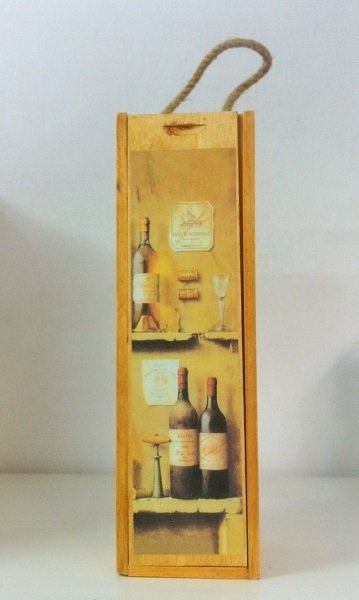 Caja botellero de madera