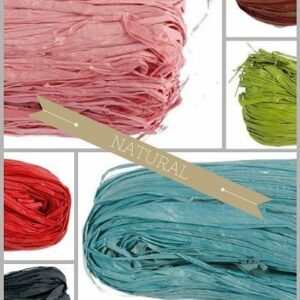 Rafia natural teñida. 50 grs. Varios colores