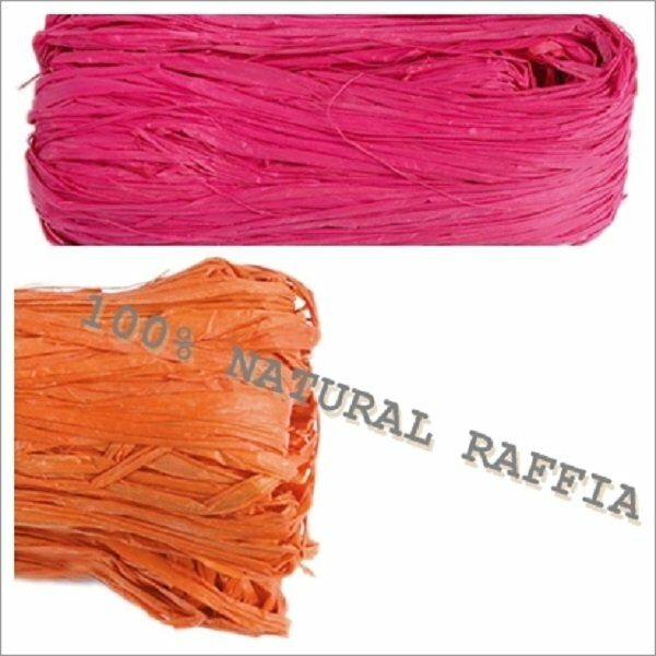 Rafia natural teñida. 50 grs. Varios colores