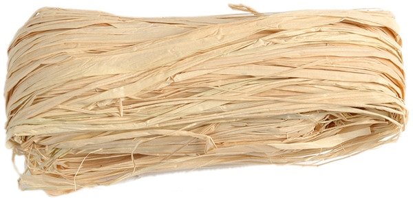 Rafia natural teñida. 150 grs