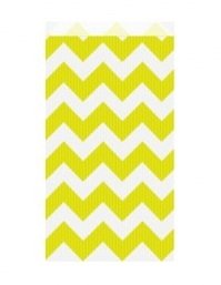 25 Sobres/bolsas de papel chevron amarillo limón, 12x5x18 cms