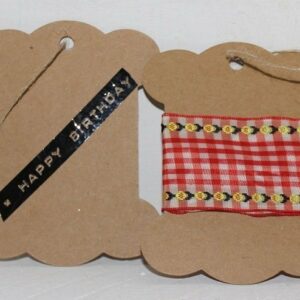 6 Etiquetas carrete kraft 8×10 cms.