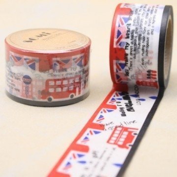 washi tape, UK bus. 3 cms x 10 m