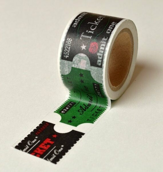 washi tape. Admit one, 3 cms x 10 m
