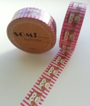 Washi tape Buho rosa. 15 mm x 10 m.