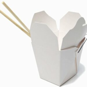 10 Cajas blancas/comida china, con asita metálica.