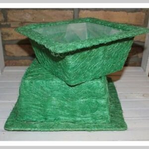 Set de 2 cestos / maceteros ábaca verde
