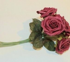 6 Rosas de látex, color granate