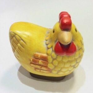 4 Gallos / gallina de terracota.16×16 cms