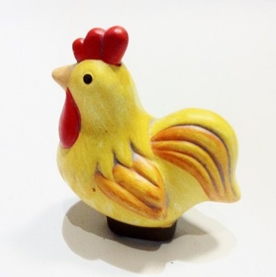 4 Gallos / gallina de terracota.16×16 cms