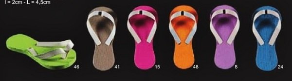 6 Tongs / Chanclas adhesivas. Varios colores