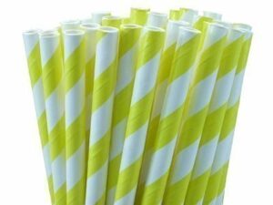 250 Pajitas de papel, rayas. Varios colores.