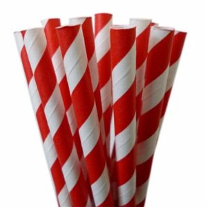 250 Pajitas de papel, rayas. Varios colores.