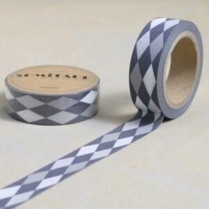 Washi tape HARLEQUIN GRIS. 15 mm x 10 m.