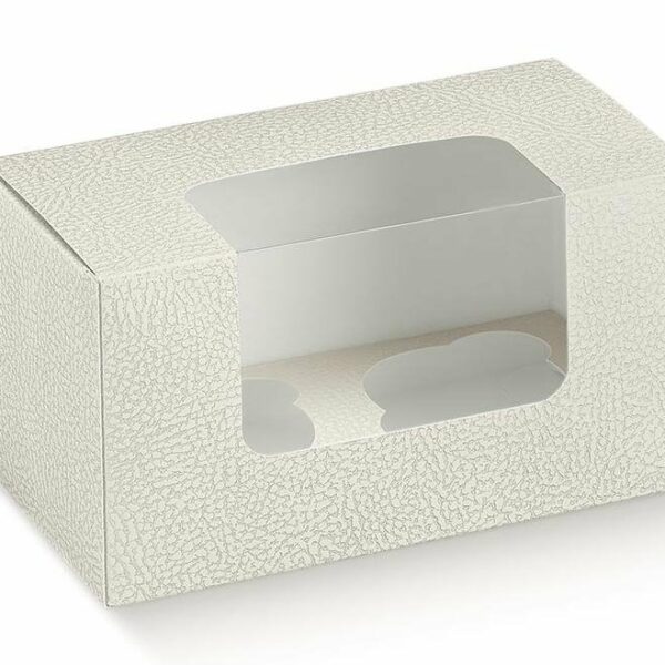 5 Cajas para 2 cup cakes. Piel blanco