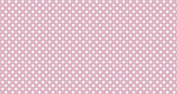 Bobina de papel regalo, rosa bebé con lunares blancos
