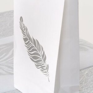 6 Bolsas de papel para velas, mod. pluma.
