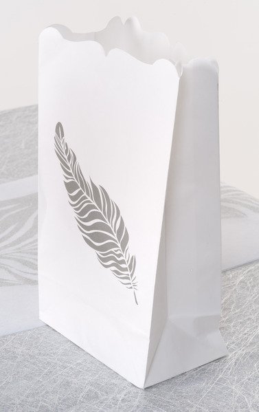 6 Bolsas de papel para velas, mod. pluma.