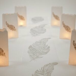 6 Bolsas de papel para velas, mod. pluma.