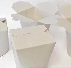 10 Cajas blancas comida china.
