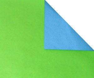 Bobina de papel de regalo, KRAFT, bicolor pistacho y azul