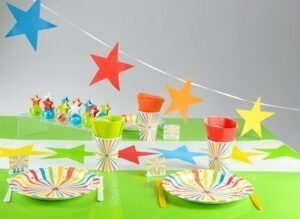 Guirnalda, estrellas de colores circo