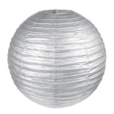 2 Lámparas / farol de papel plata. 20 cms
