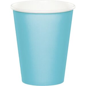8 Vasos de cartón azul claro