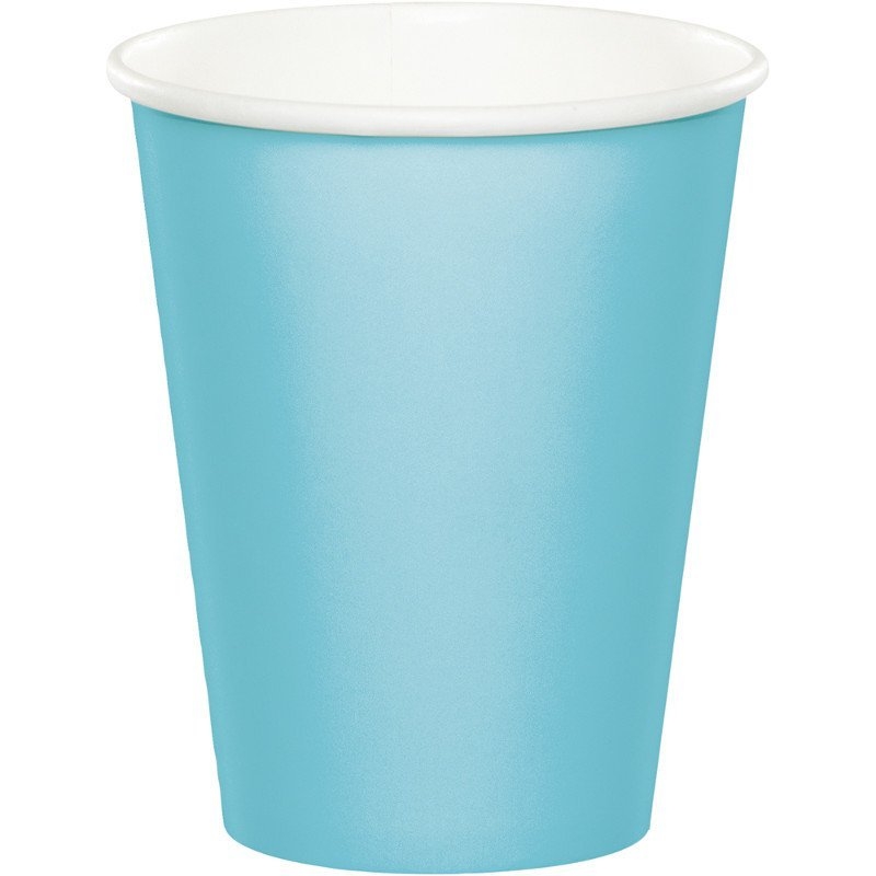 Vaso-papel-cartón-fiesta-mesadefiesta-cumpleaños-bautizo-comunión-niño-azulclaro-cielo-babyshower