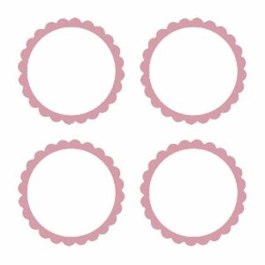 20 Etiquetas adhesiva, festón rosa.