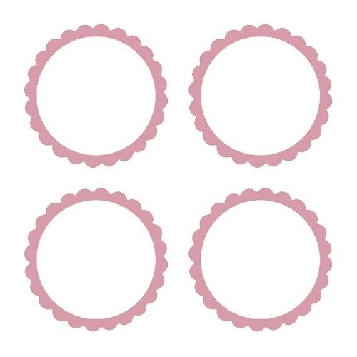 20 Etiquetas adhesiva, festón rosa.