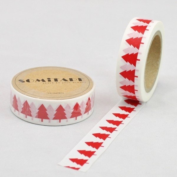 Washi tape, ABETO ROJO. 15 mm x 10 m.