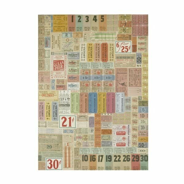 2 Hojas de papel regalo. Tickets