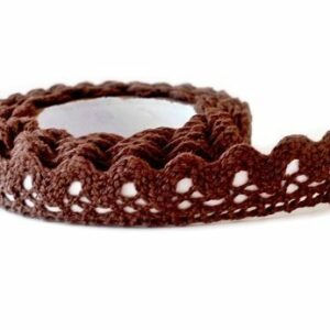 Lace tape – puntilla adhesiva. Crochet marrón. 15mmx2 m Aprox.