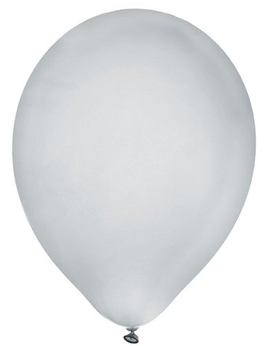 10 Globos de látex. Plata 30 cms