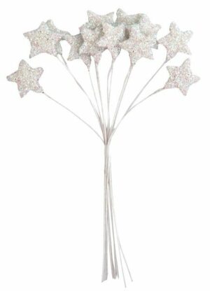 12 Estrellitas pick, con glitter. Varios colores