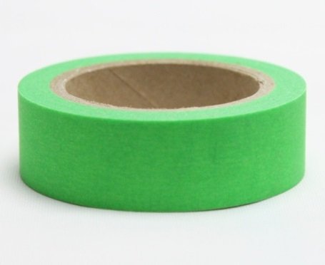 washi tape verde ácido. 15 mm x 10 m.