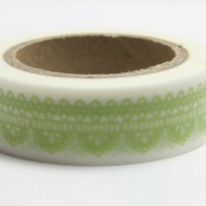 washi tape puntilla verde. 15 mm x 10 m.