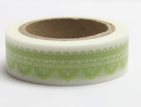 washi tape puntilla verde. 15 mm x 10 m.