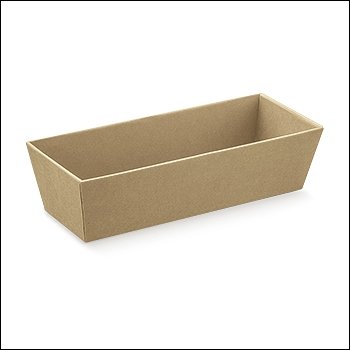 5 Bandejas kraft liso 22x11x9.5 cms.