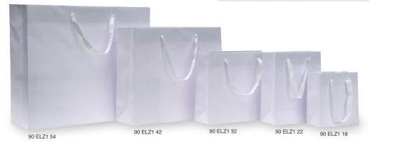 4 Bolsas de papel, lujo blanco. 22x10x27 cms