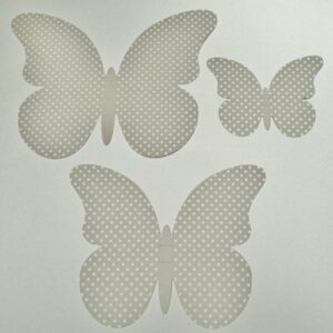 30 Mariposas lunares, gris. Tamaños surtidos
