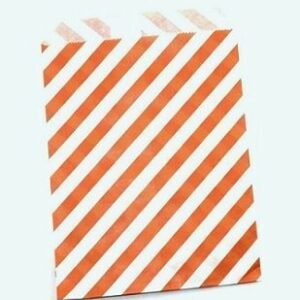 25 Sobres/bolsas de papel rayas 13×18. Naranja