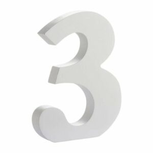 Número de madera blanca. 3