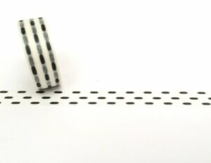Washi tape pespunte negro. 15 mm x 10 m.