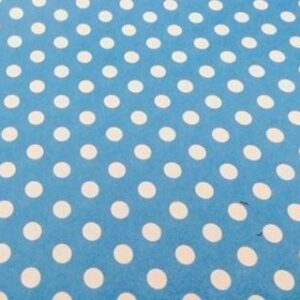 3 Hojas de papel para regalo, azul con lunares blancos